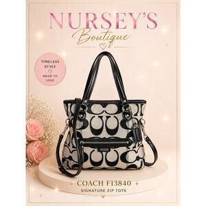 Coach Signature C Zip Tote Crossbody Bag Black Khaki 2 Hangtags F13840